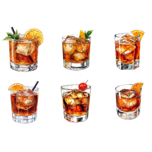 Old Fashioned Cocktail Clipart