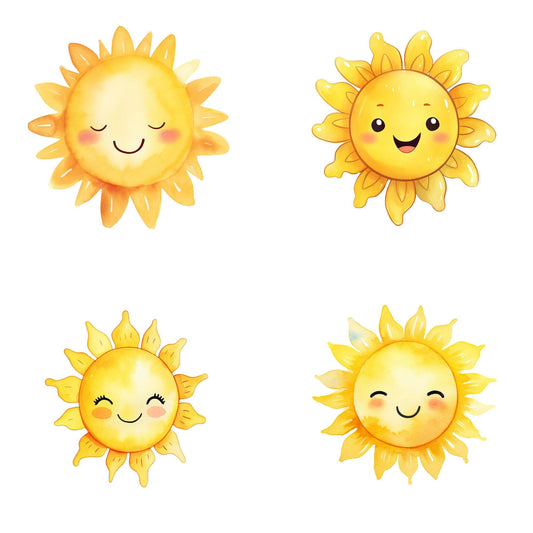 Lindo clipart de sol kawaii