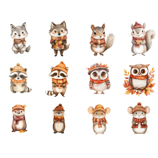 Fall Woodland Animals Clipart