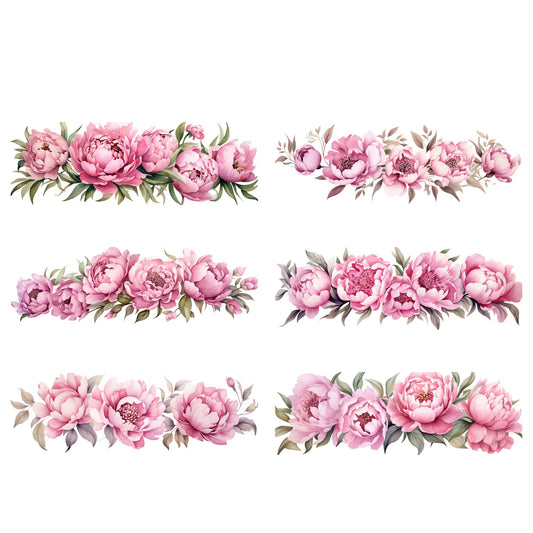 Watercolor Dusty Pink Peony Clipart