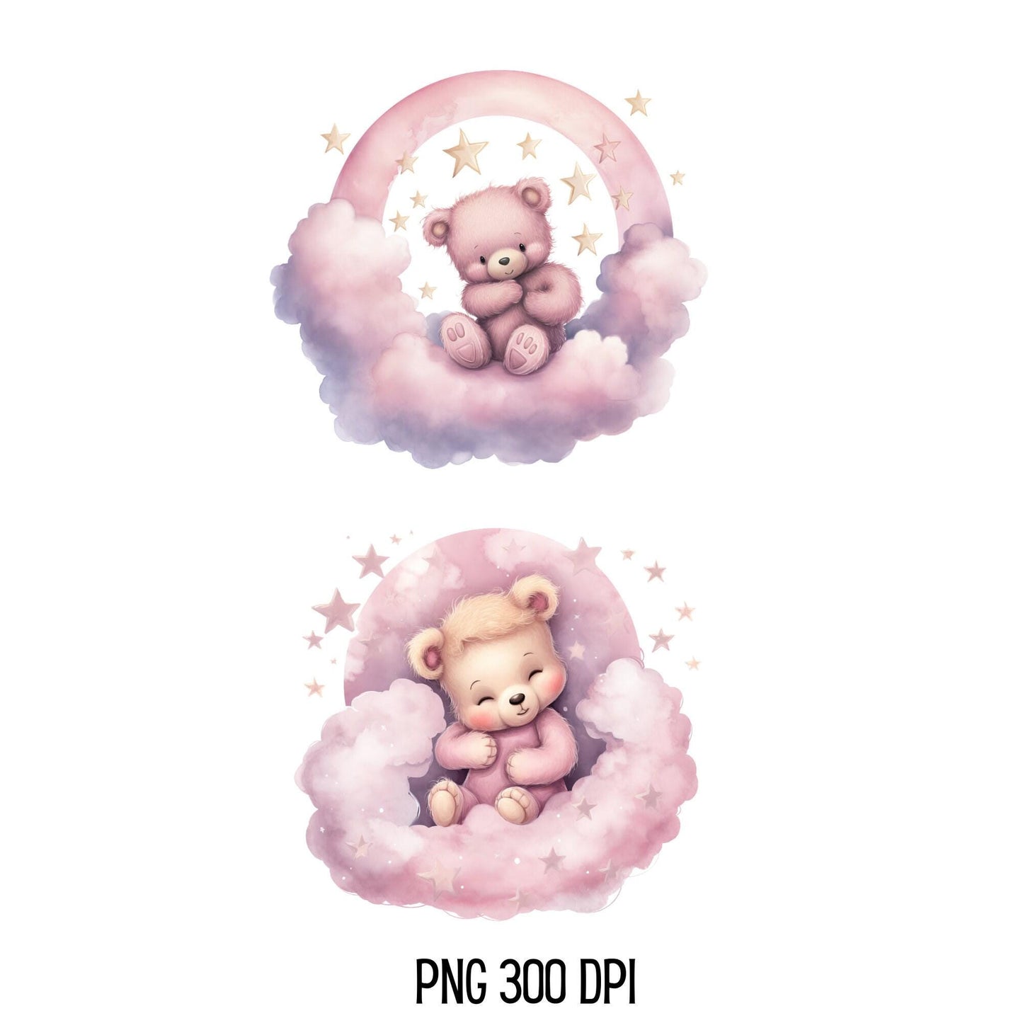 Pink Sleeping Teddy Bear Clipart