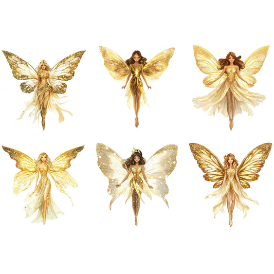 Fairies with Gold Wings Clipart