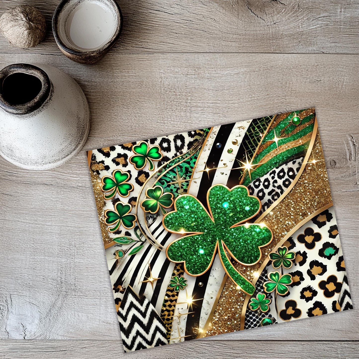 a st patrick's day coaster on a table