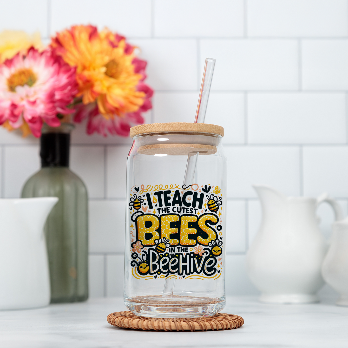 I Teach The Cutest Bees PNG – Back to School Teacher Sublimation Design
