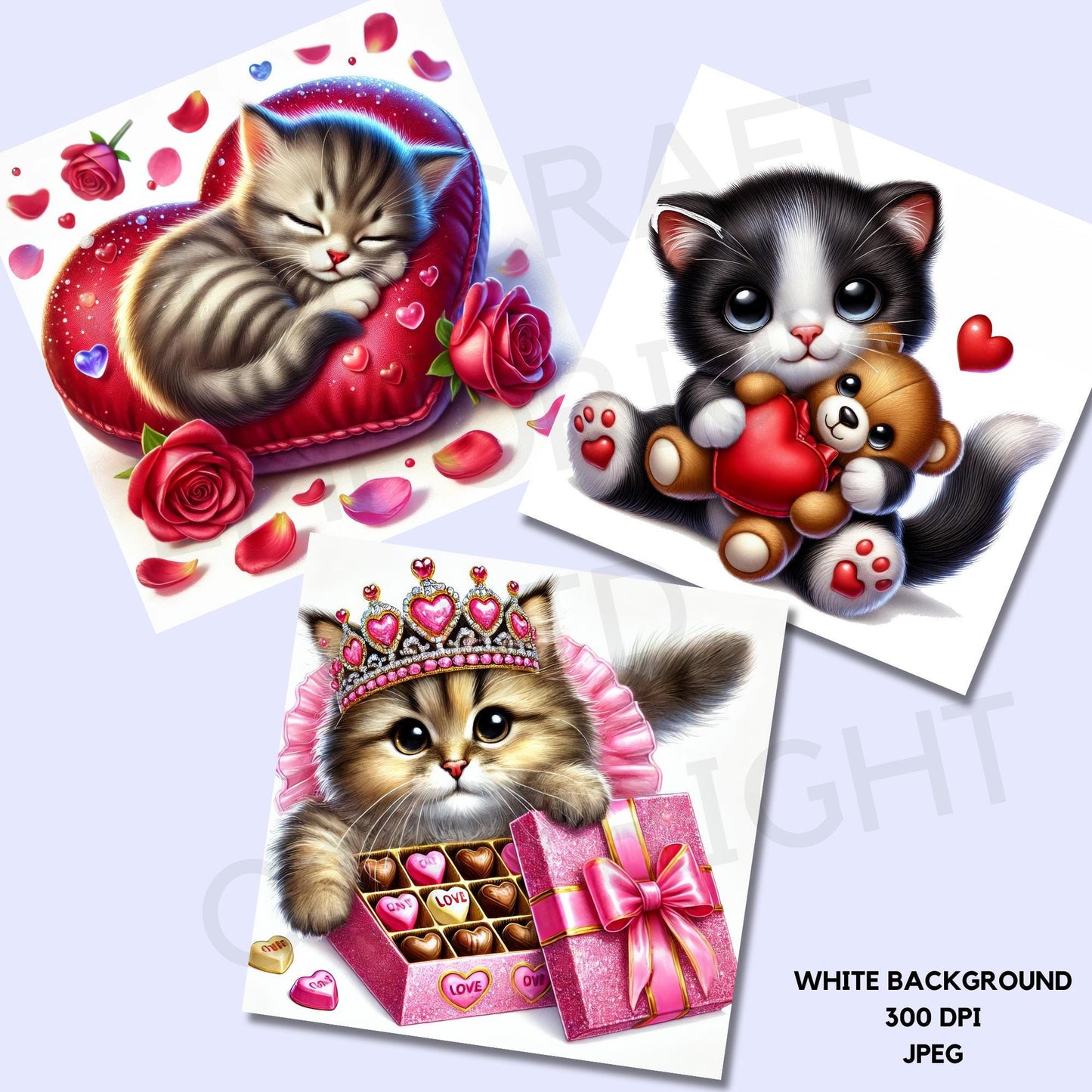 Valentines Cats Clipart