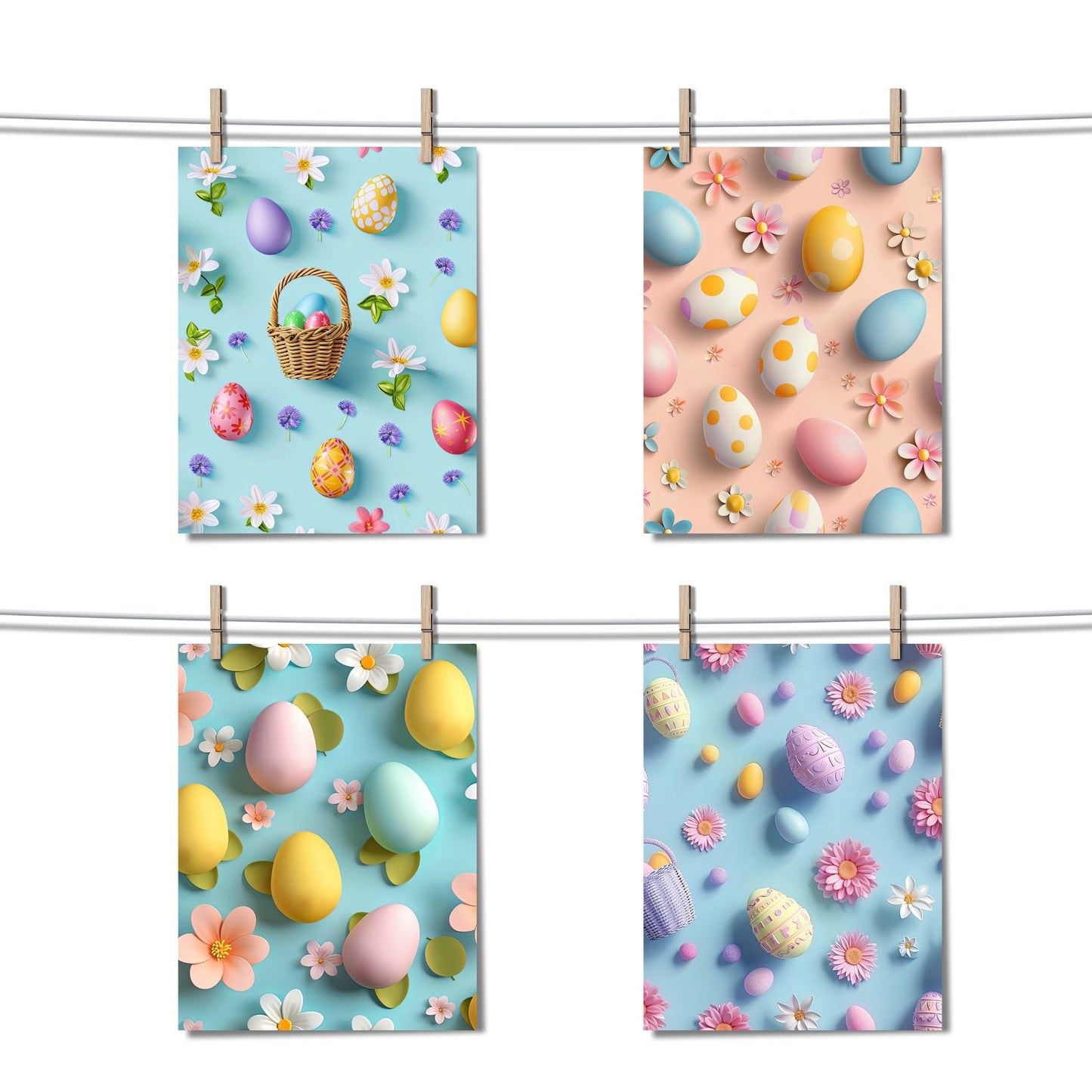 Realistic Easter Digital papers