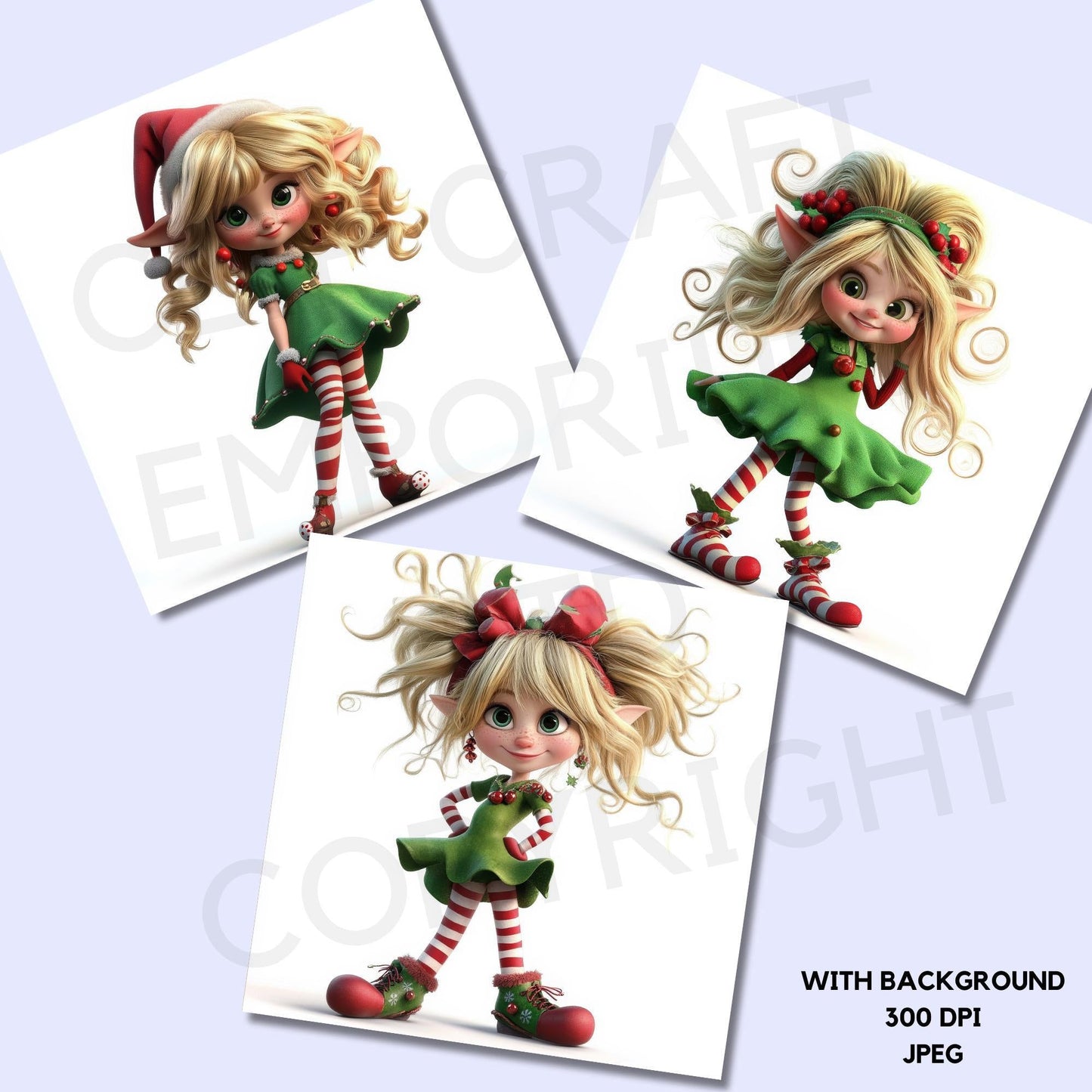 15 Quirky Christmas Elf Girl Clipart