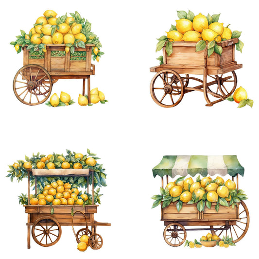 Watercolor Mediterranean Lemon Clipart
