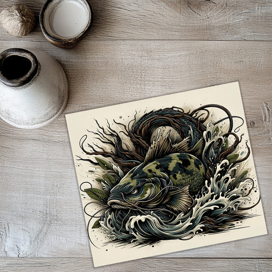 Catfish Tumbler Wrap PNG | Lake Life Fishing Sublimation