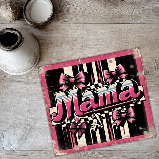 Checkered Mama 20oz Skinny Tumbler Wrap – Coquette Bow Sublimation PNG