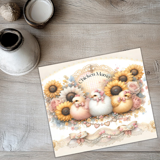 Chicken Mama Tumbler Wrap PNG – Funny Farm Mom 20oz Sublimation Design