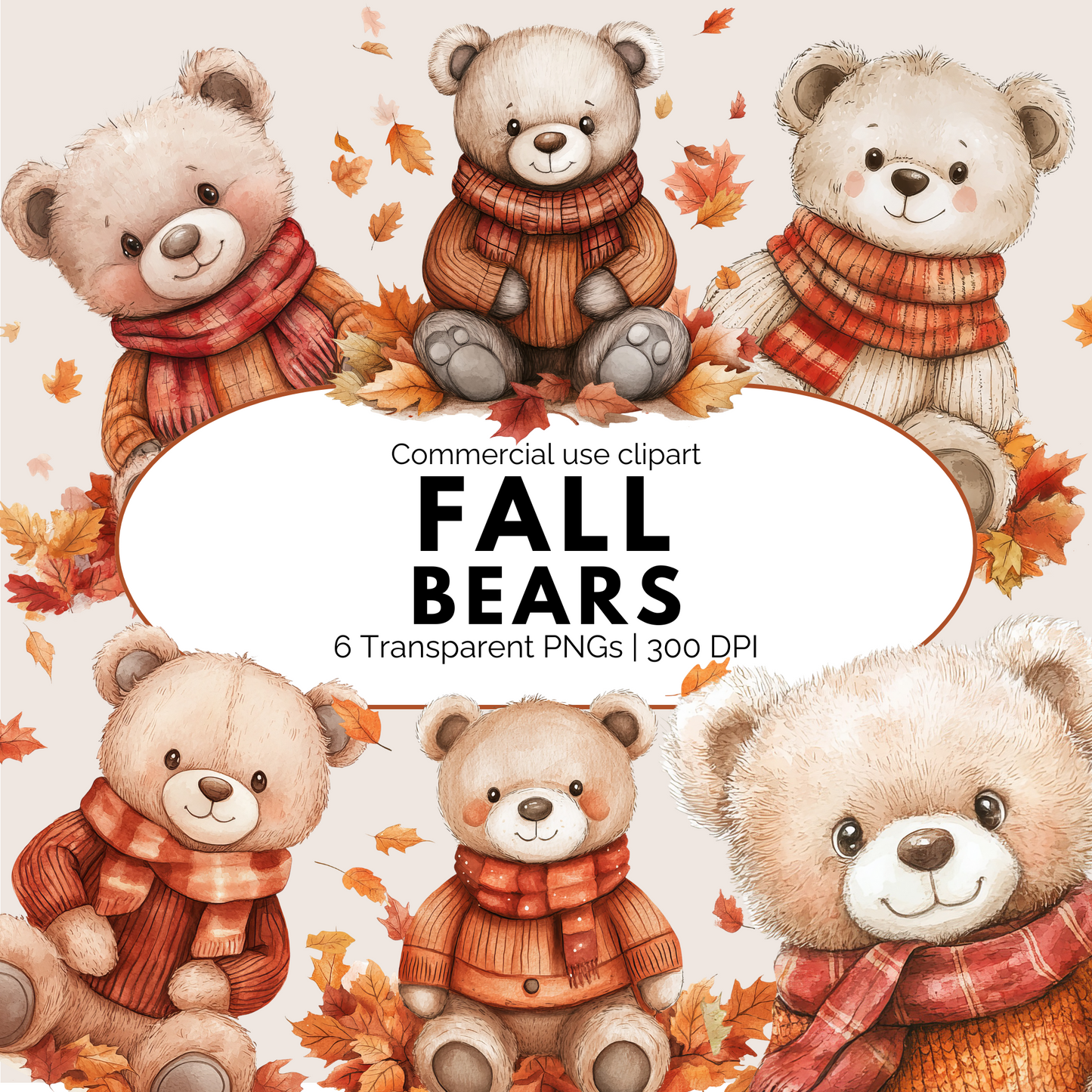 Fall Teddy Bear Clipart
