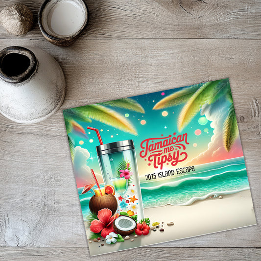 Jamaica Trip Tumbler Wrap PNG – 20oz Skinny Girls Vacation Sublimation Design