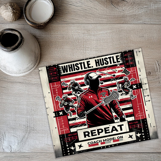 Lacrosse Coach Tumbler Wrap PNG – 20oz Skinny Sublimation Design for Coach Gift