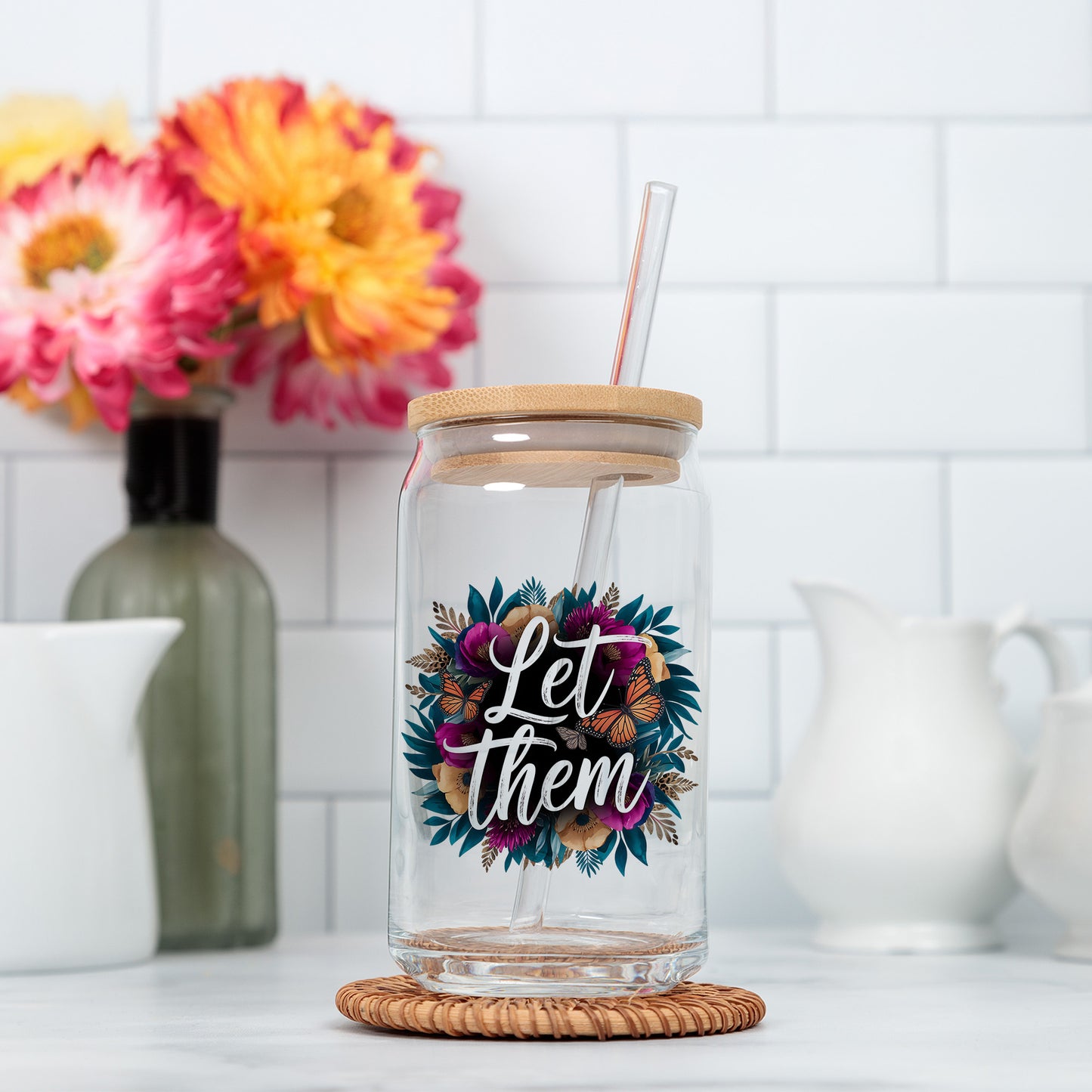 Let Them T-Shirt PNG – Retro Boho Floral Inspirational Sublimation Design