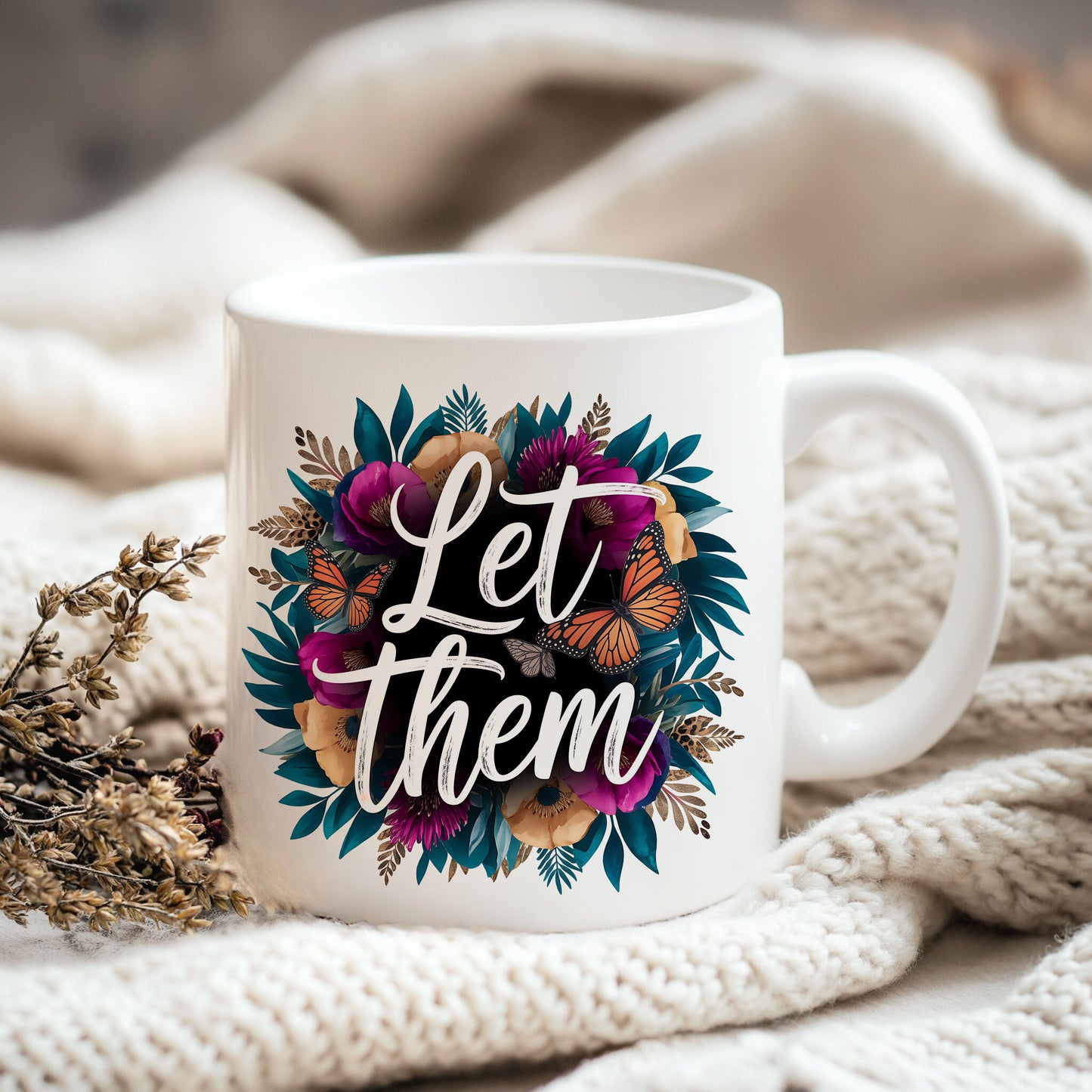Let Them T-Shirt PNG – Retro Boho Floral Inspirational Sublimation Design