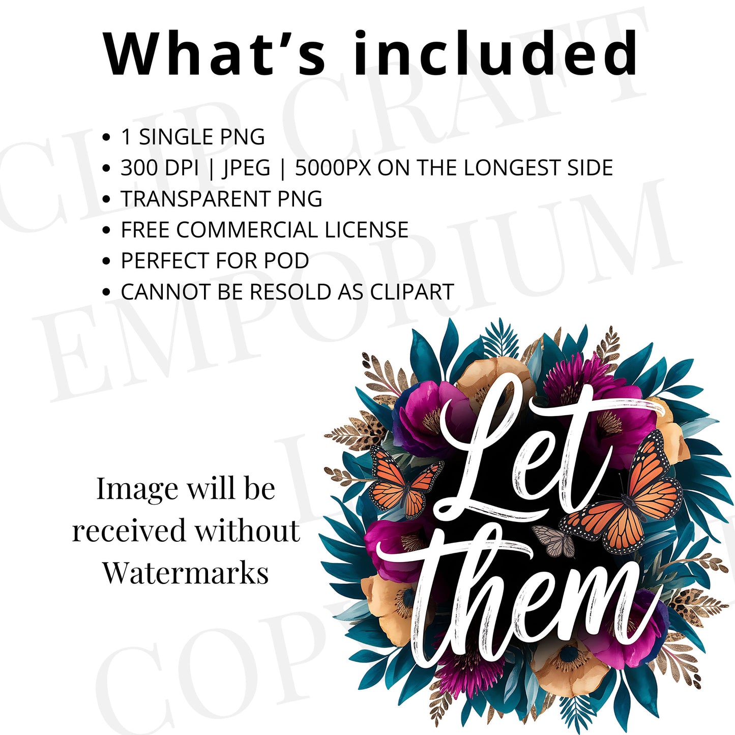 Let Them T-Shirt PNG – Retro Boho Floral Inspirational Sublimation Design