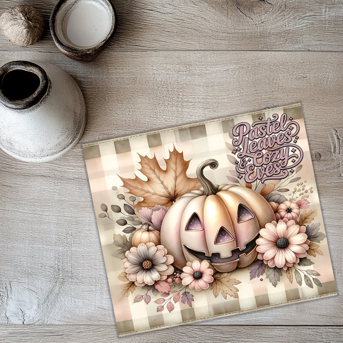 Tumbler Wrap Fall 2025 PNG – Cute Halloween 20oz Skinny Sublimation Design