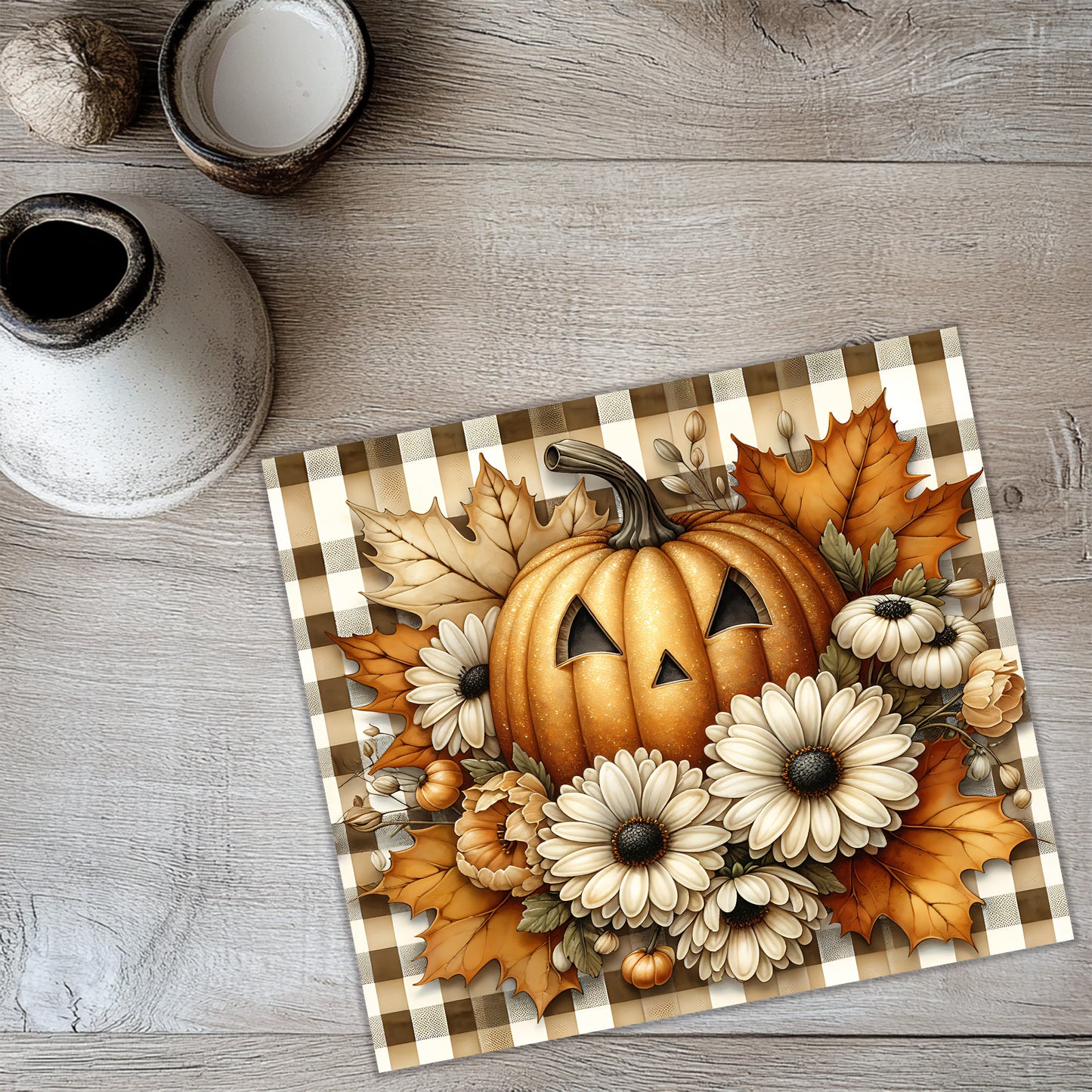 Tumbler Wrap Fall 2025 PNG – Cute Halloween 20oz Skinny Sublimation Design
