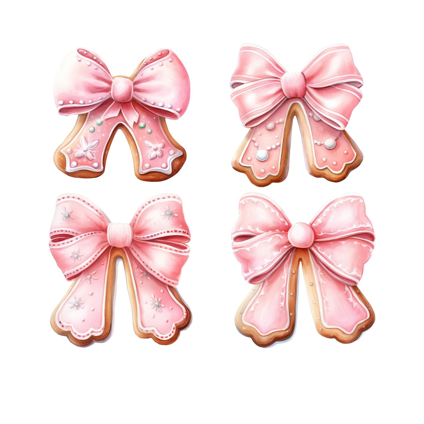 Christmas Pastel Gingerbread Cookie Clipart