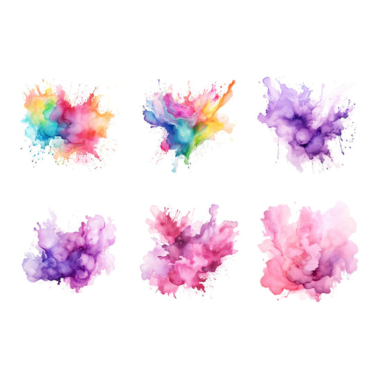 Pastel watercolor splatter clipart