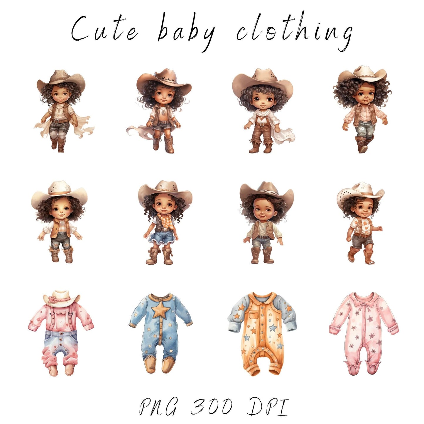 Cute Baby Cowgirl Clipart