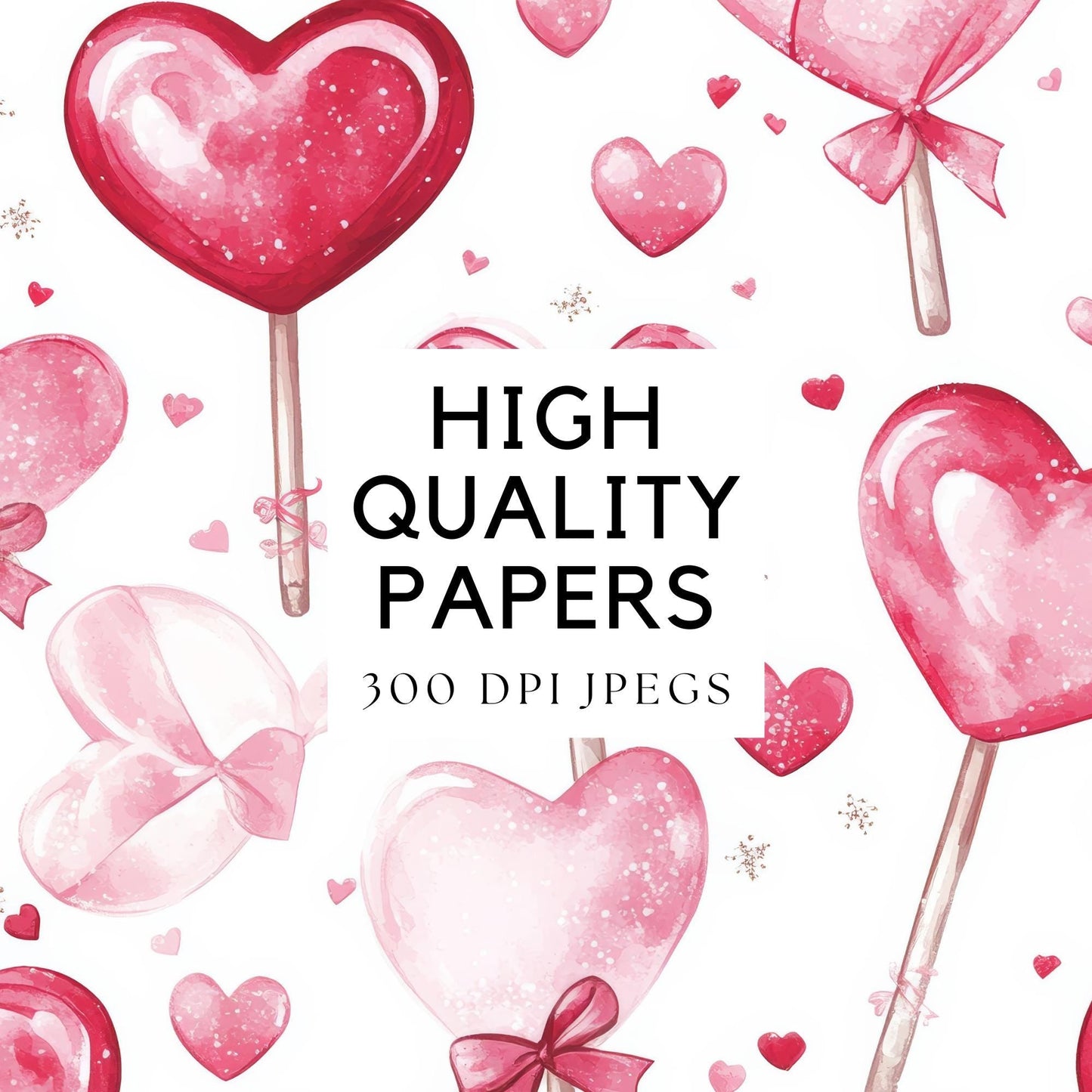 Valentine's Lollipops Seamless Pattern