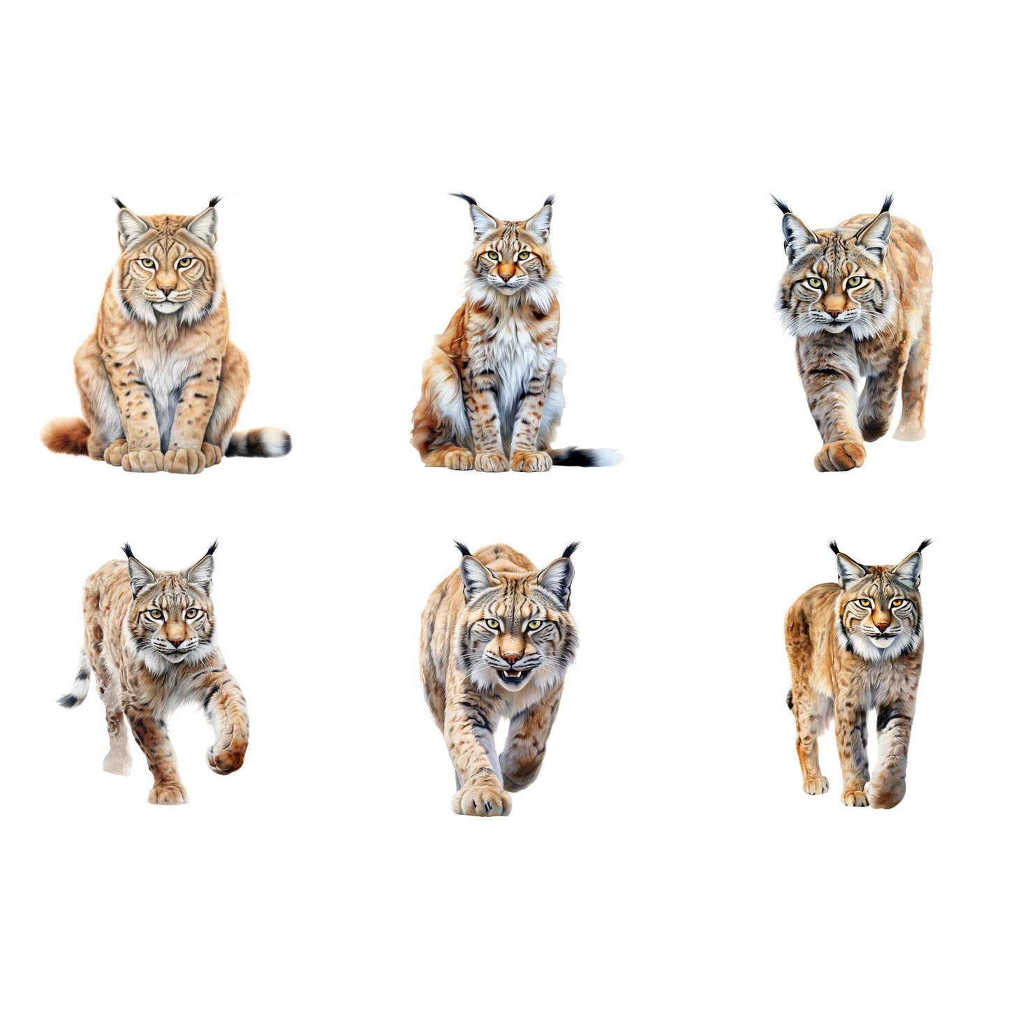 Realistic watercolor Lynx Clipart
