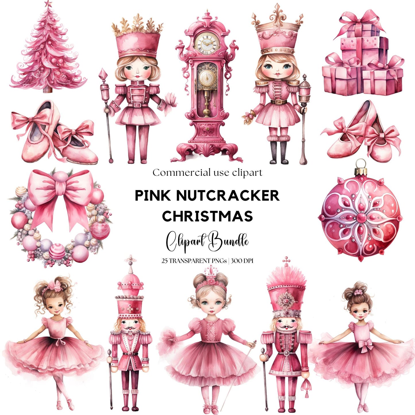 Christmas Pink Nutcracker Clipart