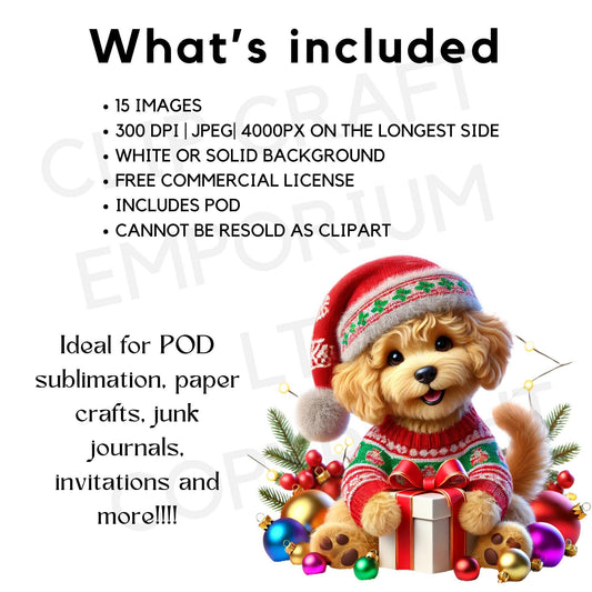 15 Quirky Christmas Dogs Clipart