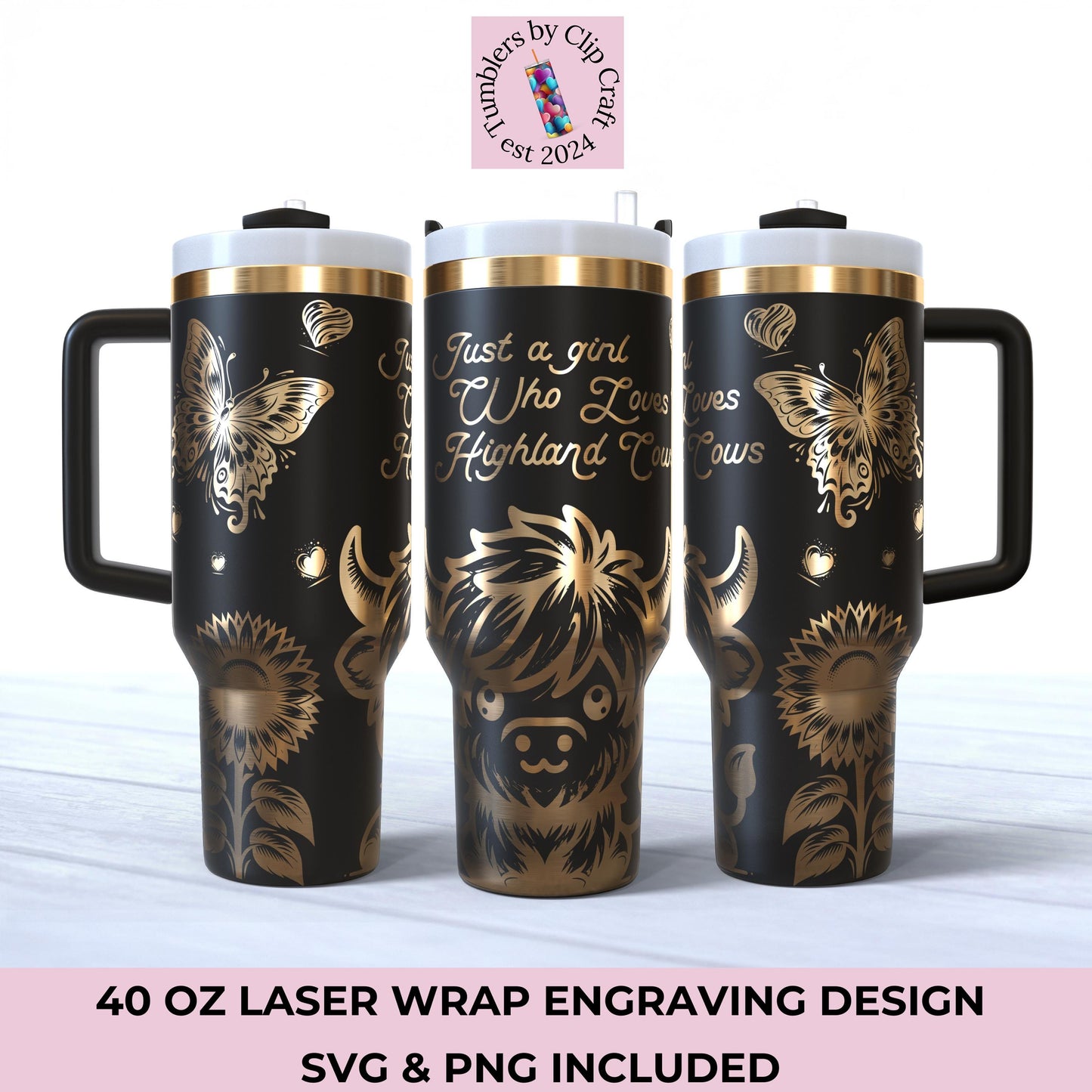a couple of black and gold coffee mugs sitting next to each other