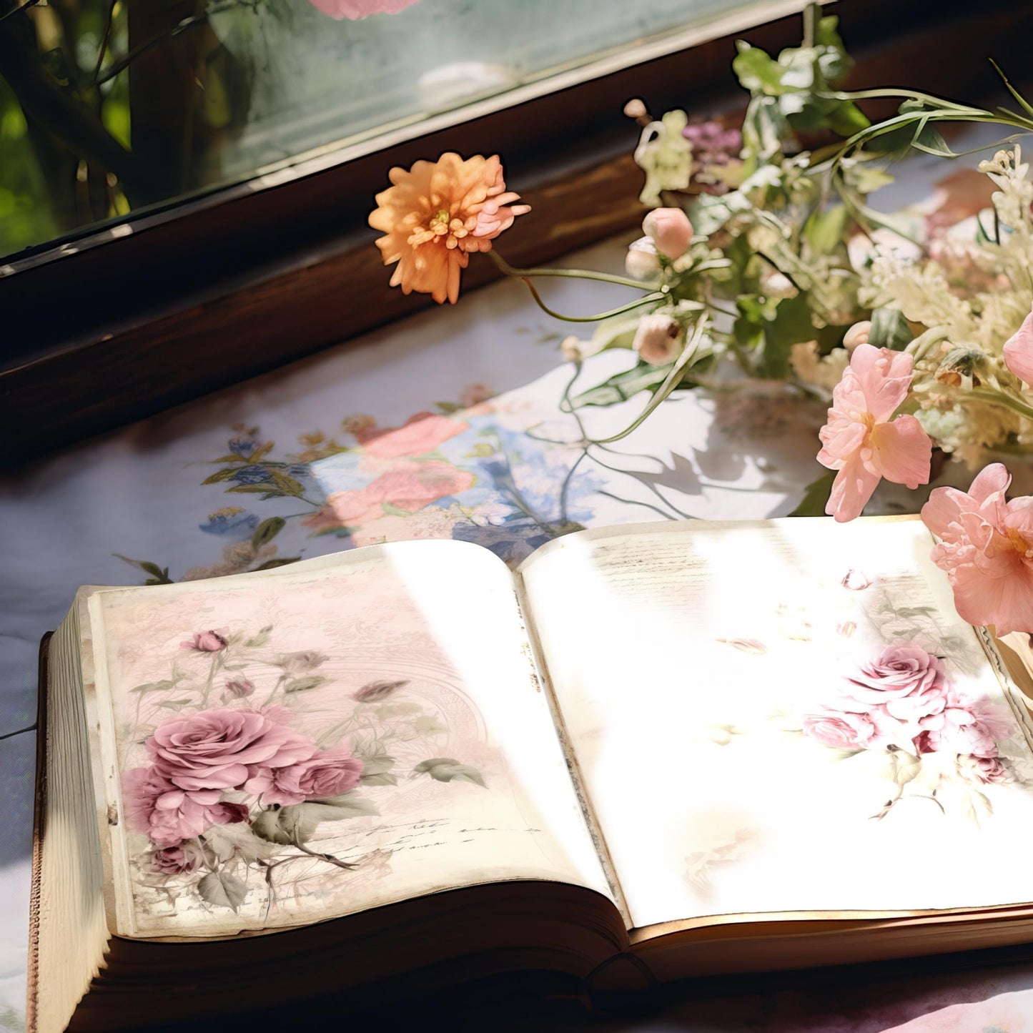 Pink Rose Junk Journal Pages