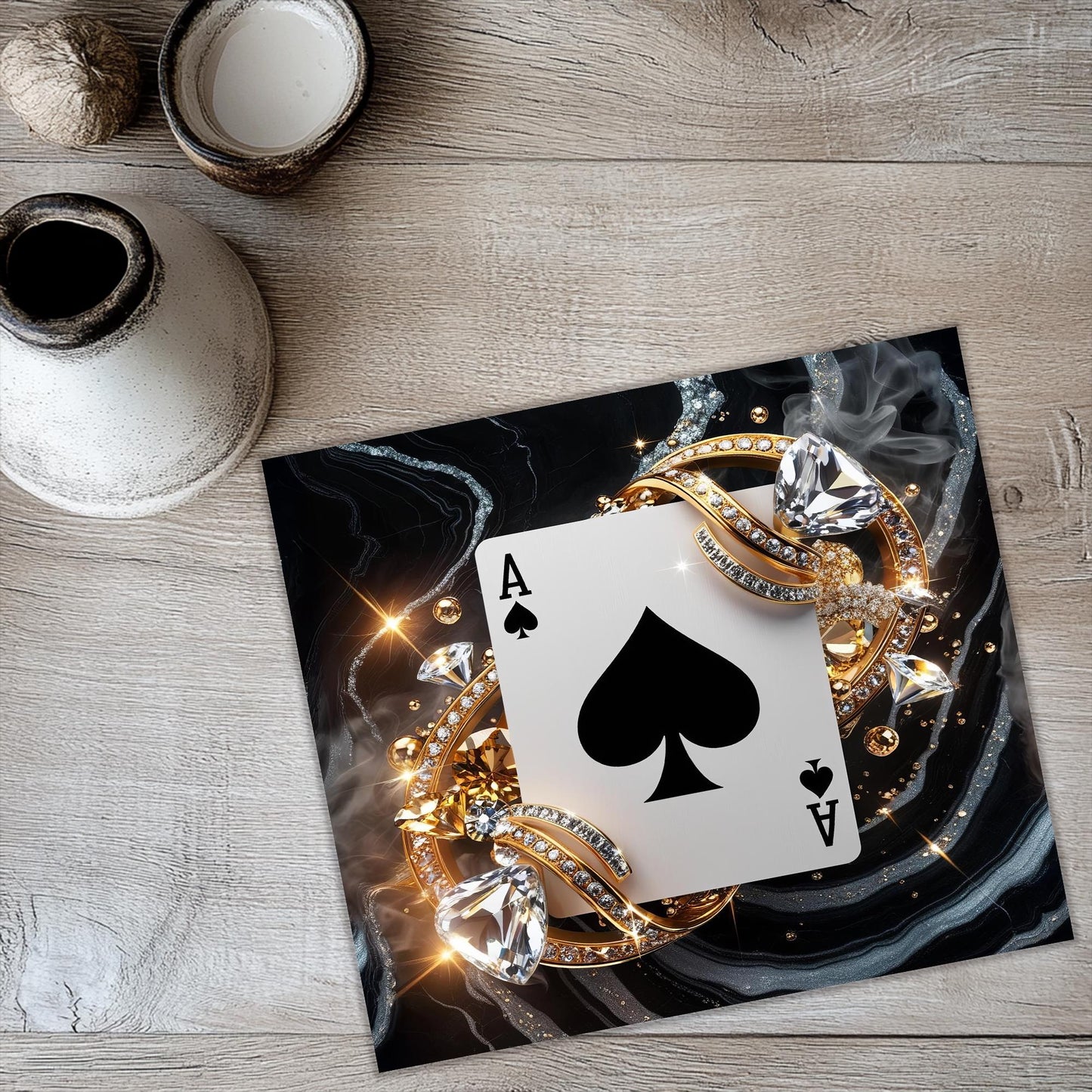 a deck of playing cards on a table