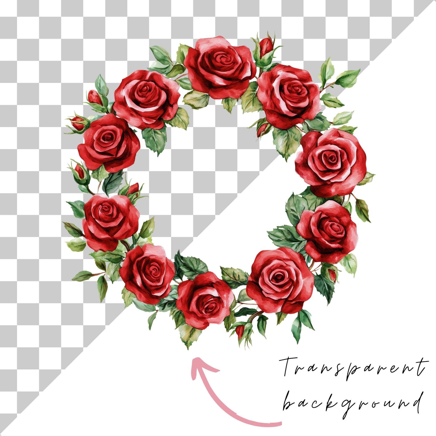 Red Rose Wreath Clipart