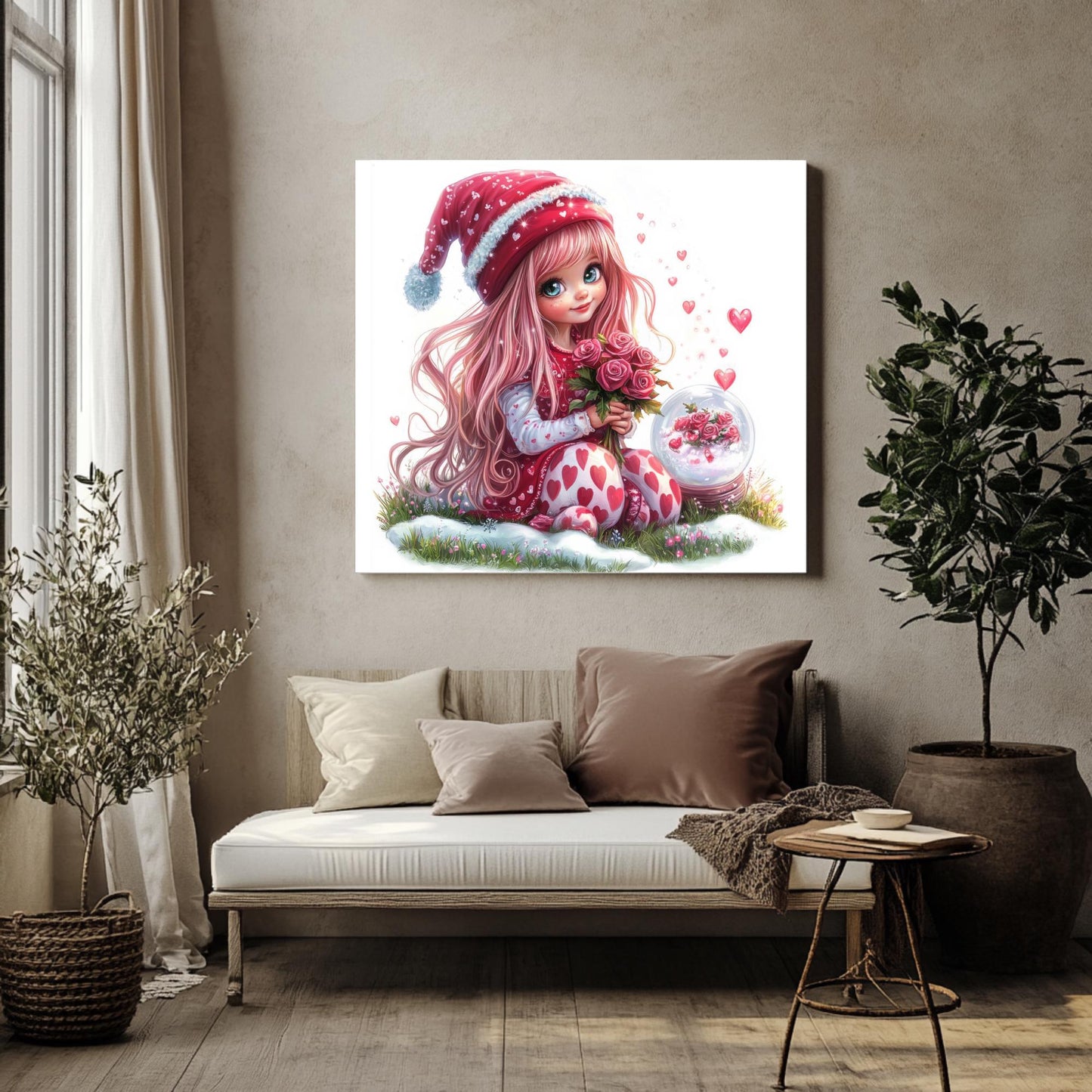 Pink Valentines Gnome Clipart
