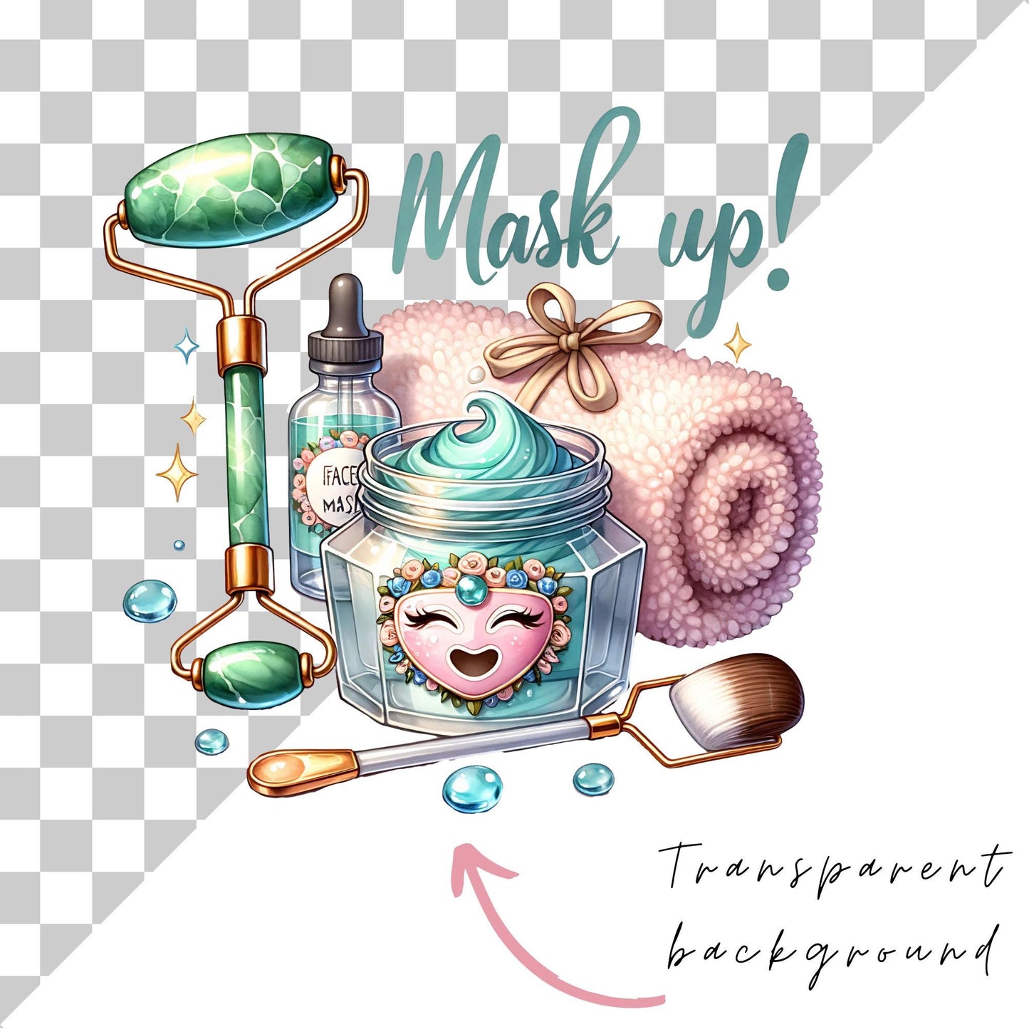 Watercolor Cozy Self Care Clipart