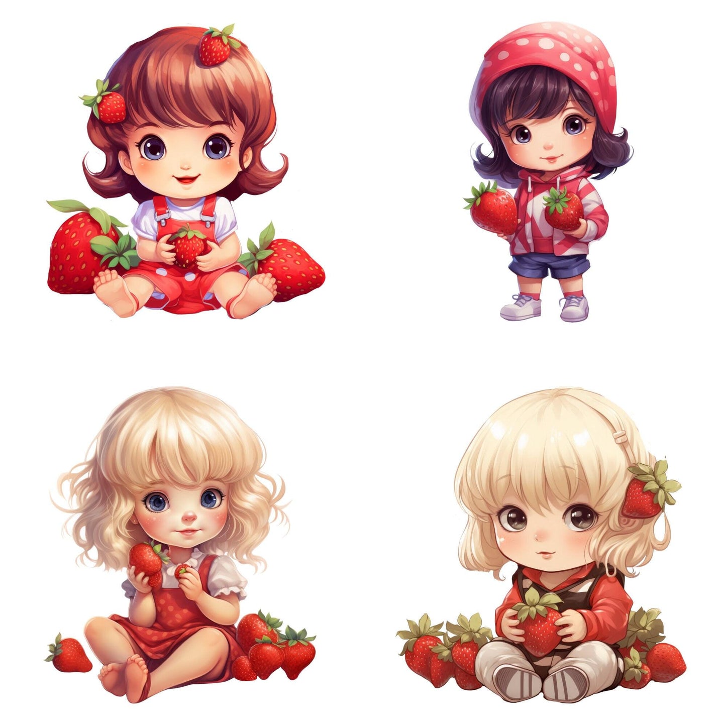 Cute Strawberry baby girl clipart