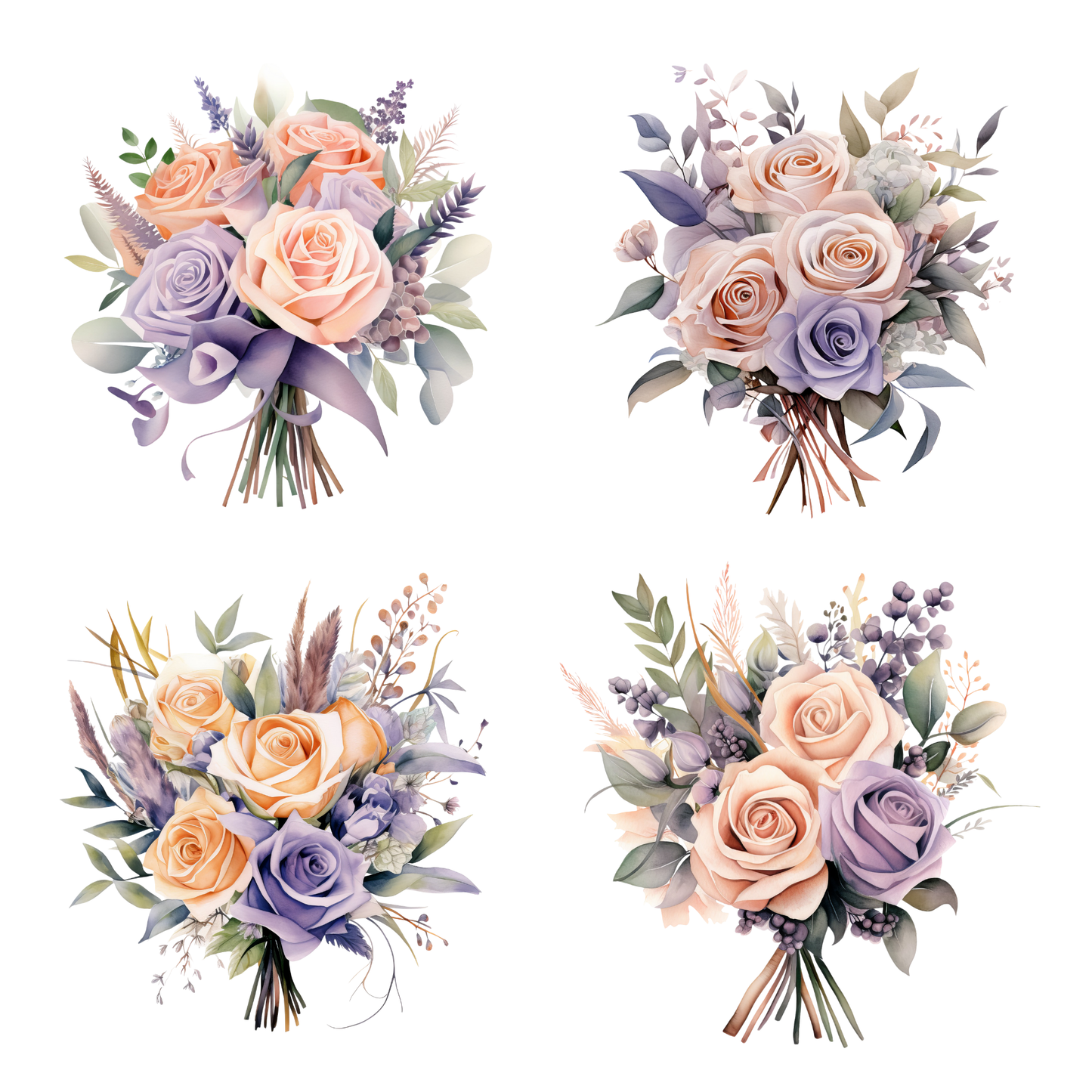 a bunch of flowers that are on a white background