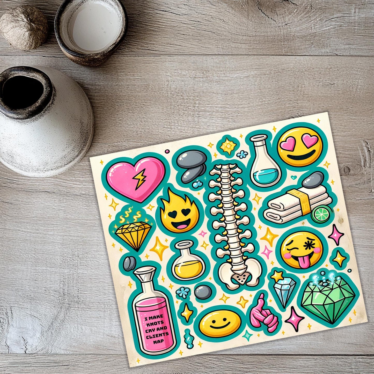 a picture of a sticker sheet on a table
