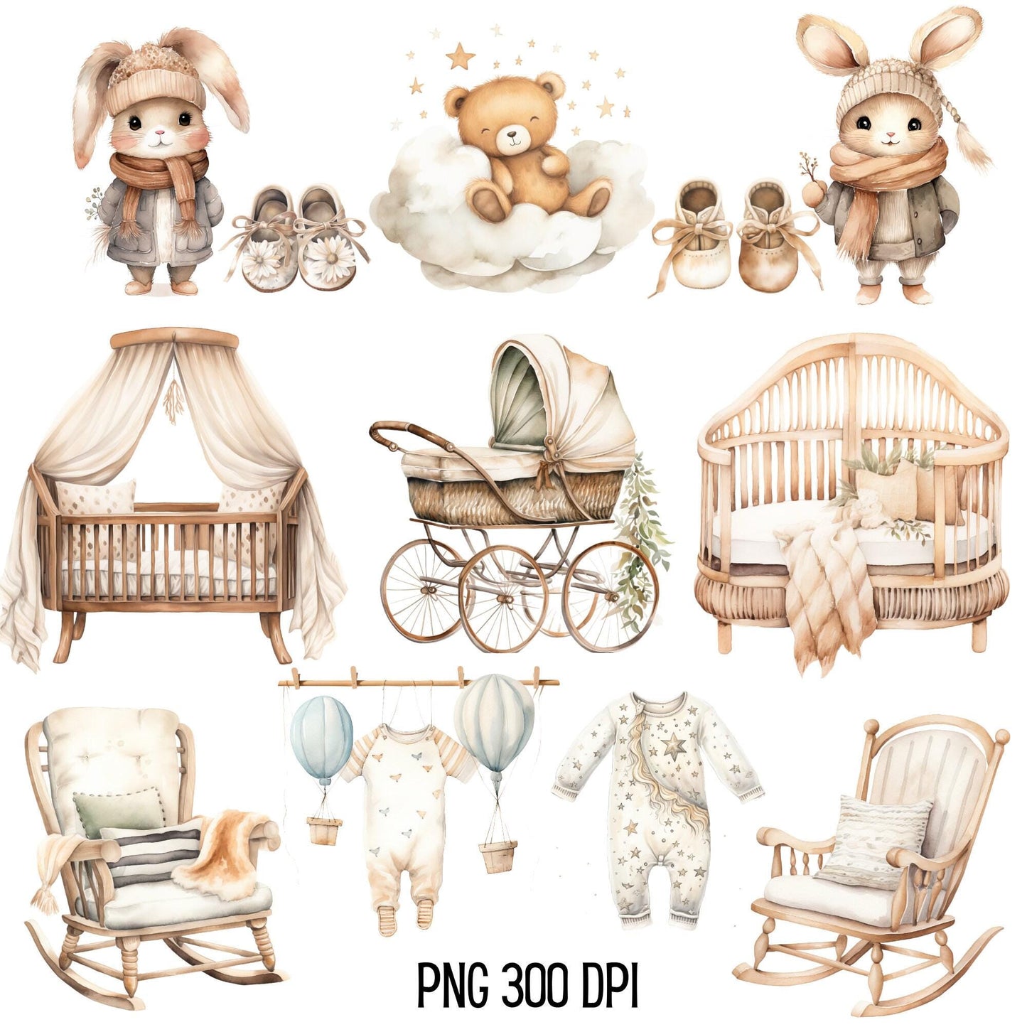 Boho Baby Shower Clipart