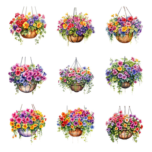 Cestas colgantes clipart