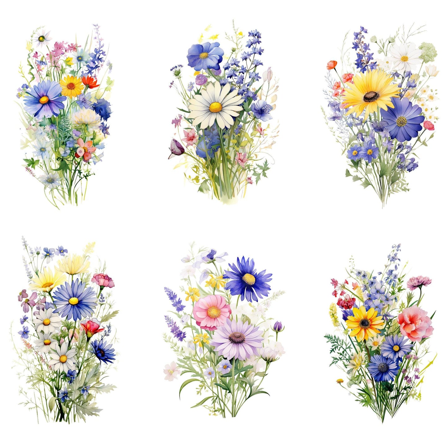 Wildflower Meadow Floral Clipart