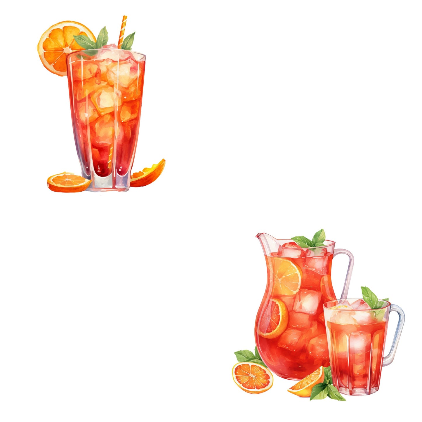 Watercolor Spritz Drinks Clipart