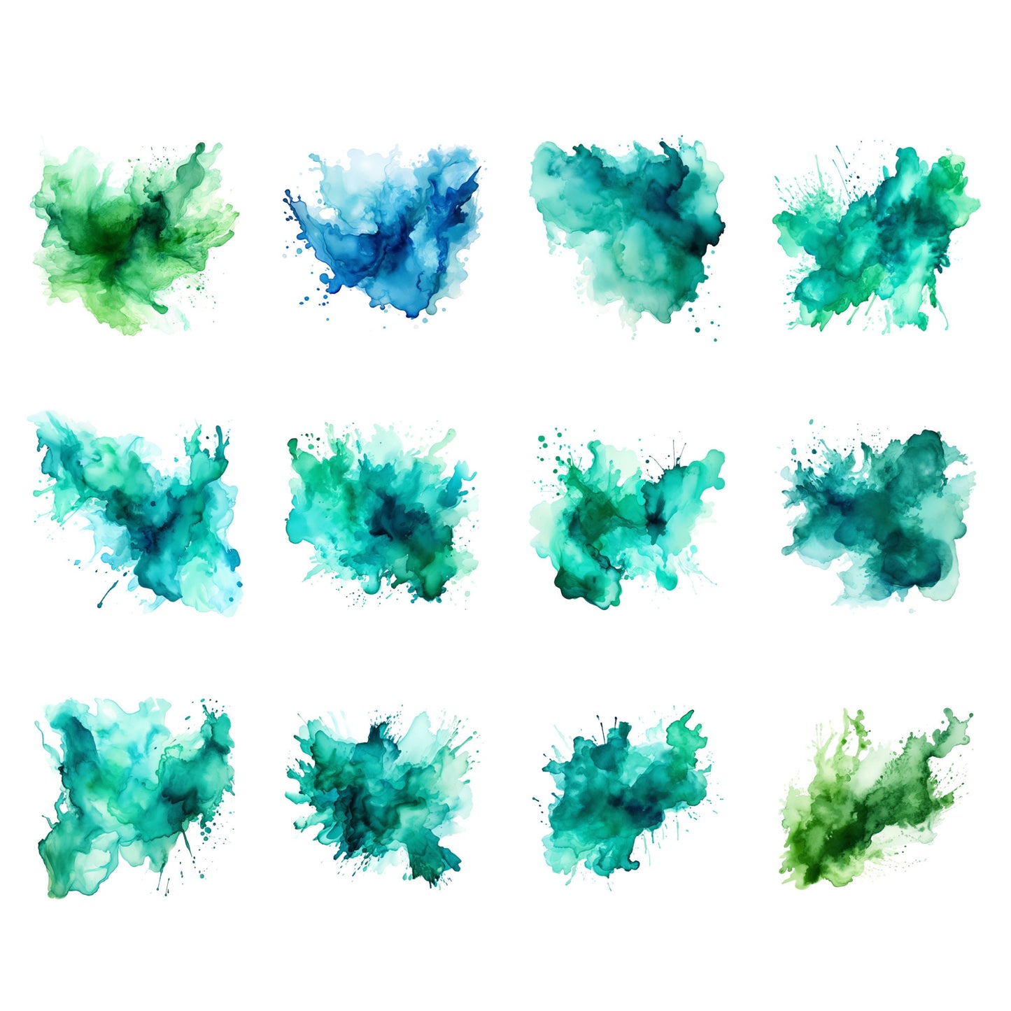 Blue watercolor splatter clipart