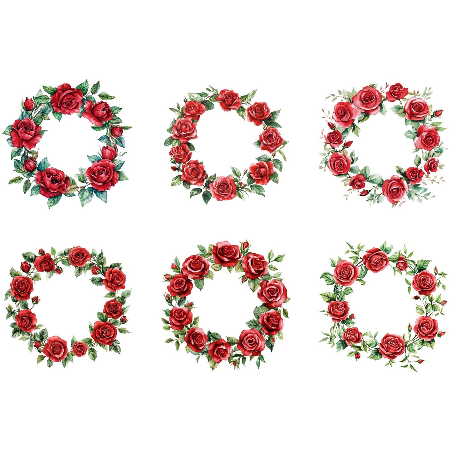 Red Rose Wreath Clipart