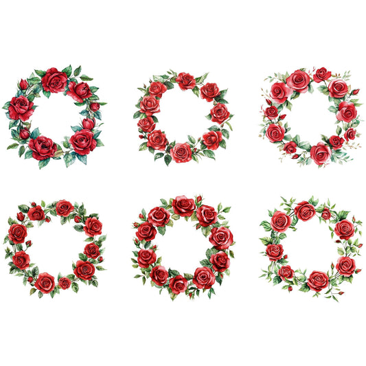 Clipart de corona de rosas rojas