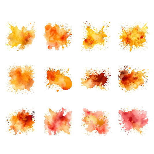 Warm watercolor splatter clipart