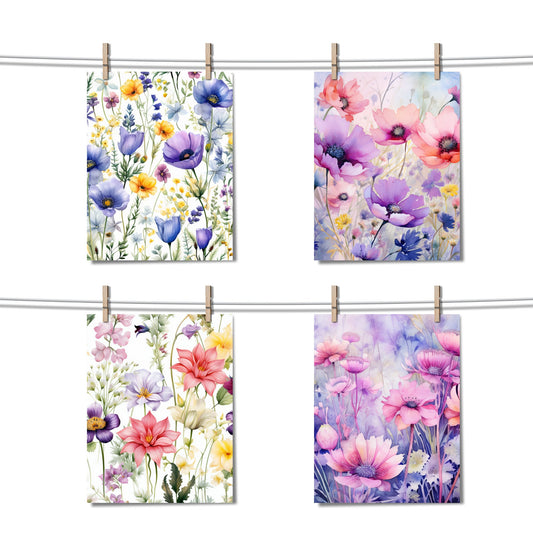 Watercolor Wildflowers Digital Papers