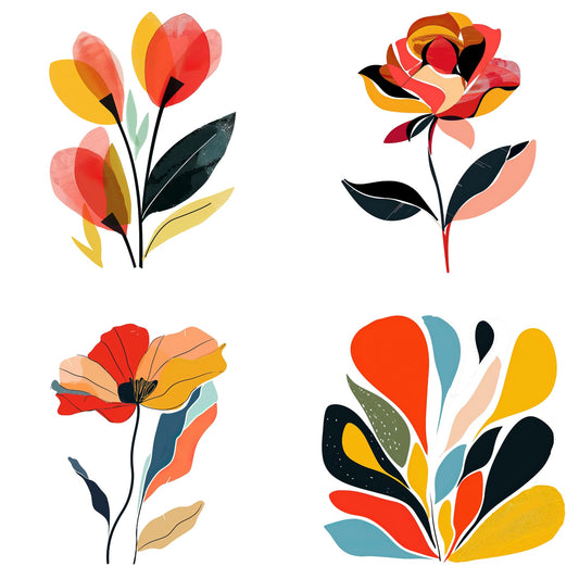 Clipart floral abstracto