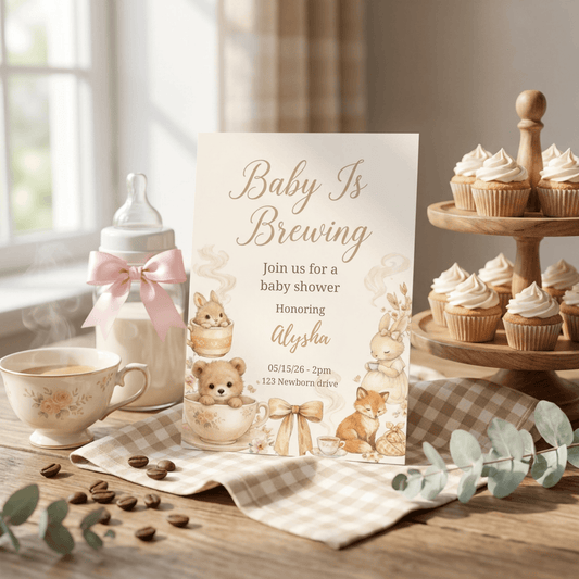 Baby Is Brewing Clipart Bundle | Coffee Baby Shower PNG